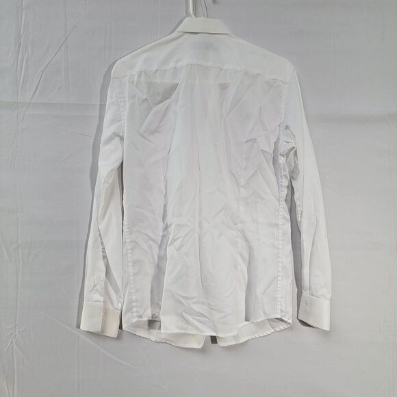 Gabbana White Dress Shirt Button-Up Long Sleeve Button Cuff Front Pocket Size S - Picture 3 of 8